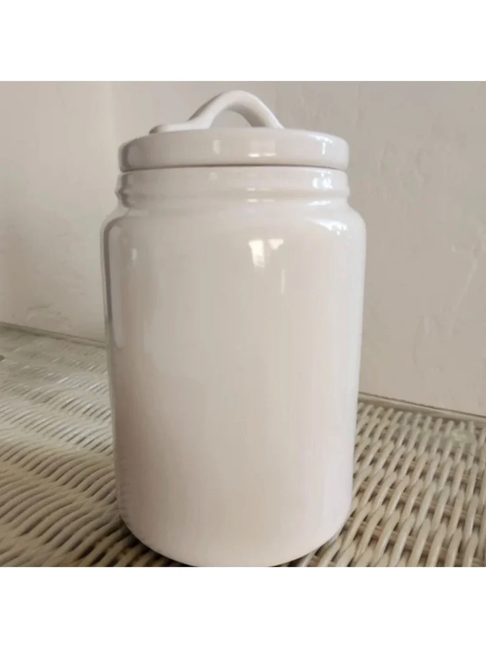 Rae Dunn White Ceramic 'SUGAR' Canister with Black Lettering